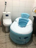 欧培（OPEN） 保暖充气浴缸 折叠浴缸加厚浴桶 洗澡桶 加大充气泡澡桶 沐浴桶 蓝色小号（双向泵套餐） 实拍图