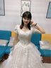红妆饰佳婚纱礼服2025新款新娘 复古公主法式仪式出门纱主婚纱 浅香槟齐地 S 实拍图