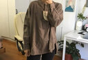 无印良品 MUJI 女式 新疆棉法兰绒 束腰长上衣 29AC730 深咖啡色 XS-S 实拍图