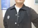 真维斯（Jeanswest）夹克男2026春夏宽松翻领落肩华夫格外套男士上衣潮黑色L 实拍图