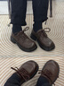卓诗尼小皮鞋女2025年秋季新款英伦风系带黑色复古乐福鞋子厚底单鞋女 棕色 37 实拍图