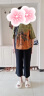 缇米媗妈妈夏装新中国风上衣两件套中老年人女夏季时尚大码中袖t恤套装 绿色（上衣+裤子）套装 3XL建议穿125-140斤 晒单实拍图