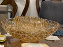 花语四季水果盘加厚水晶玻璃家用客厅零食盘创意干果盘网红茶盘大号餐盘 单层金色果斗（大号） 实拍图