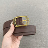 金利来（Goldlion）皮带女士真皮针扣牛皮复古潮流腰带女牛仔百搭ins风2025新款裤带 咖啡色【官方授权-假一罚十】 110cm 实拍图