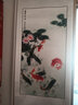 名人字画招财山水画靠山图国画客厅办公室装饰画中堂玄关走廊挂画竖幅卷轴 年年有余-C款 卷轴140*60CM 实拍图