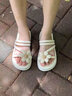 凰巣花朵凉鞋女2025夏厚底绑带仙女风凉拖外穿海边两穿拖鞋露趾罗马鞋 太阳花凉拖鞋女白37-38可穿 实拍图