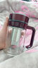 万象玻璃杯带手柄办公室泡茶杯男士家用过滤网杯子耐热商务休闲女士带把创意水杯新款 U221枣红色-480ml 实拍图