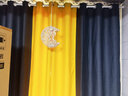 梦达莱免打孔伸缩杆窗帘成品一整套遮光客厅卧室定制隔断门帘保暖遮阳帘 深灰色+黄（当天发货） 适用宽2.1-2.6米【窗帘高2.5米】 米 实拍图