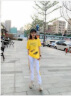 OYZ香港潮牌嘻哈运动短袖T恤套装女夏季新款时尚韩版宽松网红洋气休闲两件套女 黄色套装 M 晒单实拍图