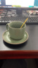 Mongdio日式复古咖啡杯套装办公室家用高档下午茶陶瓷杯碟早餐杯茶杯 复古绿【一杯一碟一勺】 晒单实拍图