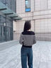H&M【徐若晗同款】女装毛针织衫秋慵懒短款打底衫miu系薄开衫0579541 黑色/白色条纹 S 160/88 实拍图