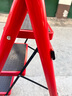 Honey Cute梯子家用人字梯室内楼梯多功能可折叠加厚加粗加宽踏板梯子 四步梯红色【碳钢 加宽踏板】 实拍图