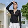 【小野同款】2026新款夏季修身防晒衣女冰丝透气连帽防晒外套 耀石黑 S (推荐体重：70-90斤) 实拍图