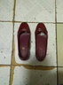 恒有福妈妈鞋皮鞋春秋季中年真皮软底单鞋粗跟中老年女鞋中跟上班工作鞋 酒红色 40 实拍图