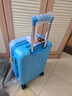 yitongxiang迪士尼儿童可坐拉杆箱爱莎公主行李箱万向轮旅行男女童登机箱 20英寸冰雪蓝色带密码锁拉链 实拍图