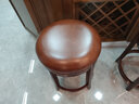 创运美式乡村酒吧椅头层牛皮吧台椅旋转高椅真皮高脚椅无靠背柜台椅 浅棕全头层牛皮坐垫款 实拍图