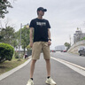 我的速度休闲短裤男夏季外穿夏天纯棉松紧腰中裤宽松马裤过膝男士五分裤子 卡其色 4XL 实拍图