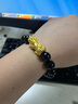 CEMNI千年珠宝 黄金貔貅手链男足金999转运珠手串女3D硬金玛瑙手链礼物 1貔貅+14mm玛瑙【约3g】大版 实拍图