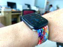 倾晨 适用iwatch8/S9苹果手表表带尼龙编织单圈apple watch6/Ultra/SE 新版彩虹版色（白色接口） 42/44/45 (中码)腕围161-173mm 实拍图