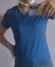 艾路丝婷夏装新款T恤女短袖上衣韩版修身体恤TX3560 宝蓝V领 L 实拍图