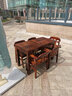喵喵藤 碳化防腐木户外桌椅组合庭院花园实木喝茶桌椅室外阳台休闲桌椅 1长桌4椅（120*60长桌） 实拍图