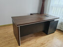 YOE.FTY优宜老板桌办公桌董事长大班台领导电脑桌单人工作台经理桌总裁桌 大叶胡桃+铁灰色（左副柜） 1.8米老板桌 实拍图