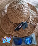 斯普琳遮阳帽子女夏天韩版潮海边防晒帽可折叠太阳帽渔夫帽大沿草帽编织 文艺系卡其 实拍图