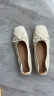 森达（SENDA）女鞋舒适奶奶鞋女2024春新款软面一脚蹬平底休闲单鞋【预售】 米白 37 晒单实拍图