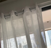 金蝉窗帘免打孔窗纱现代简约卧室客厅阳台伸缩杆窗帘杆一整套纱帘 丝缕-白色【含伸缩杆】 适用宽2.1-2.6米窗帘1.8*2.4两片 实拍图