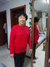 鎏英秋冬季妈妈纯色圆领宽松大码针织衫羊毛中老年女装本命年打底上衣 酒红 3XL 建议130-145斤 实拍图