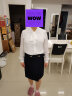 欧莎（OSA）纯色OL职业衬衫女设计感长袖飘带衬衣薄款新款 白色 M 实拍图