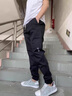 浩术工装裤男秋冬季新款宽松休闲束脚裤韩版百搭潮流ins运动哈伦裤子 【两件装】深灰+浅灰 XL 实拍图