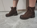 百丽（Belle）羊皮户外时尚马丁靴女商场同款舒适短靴3NW40DD5预售 棕色-单里 38 (240mm) 实拍图