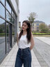 伊娅莎蕾丝V领吊带背心女职业西服内搭打底衫无袖坎肩简约宽松小衫外穿 2288白色背心 XL 建议110-120斤 实拍图