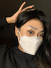 万宝绿kn95口罩立体3d透气柳叶型成人口罩独立装高颜值女白色鱼嘴型口罩 出口品质【波浪型-莫兰迪六色混装30只】独立装 实拍图