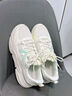 鸿星尔克男鞋厚底软底老爹鞋春秋2026新款轻便增高青少年学生休闲运动鞋男 白/铅笔灰【皮面厚网-店长推荐】 40 官方直发 实拍图