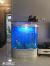 喜灏欧式双圆形生态金鱼缸水族箱中型创意客厅家用免换水屏风鱼缸定制 102x50x138（带一键换水） 实拍图