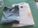 雾卡【2件装】t恤男短袖圆领棉大码宽松印花男t恤夏天半截打底t衫 套餐7:金M白+金鹰雾蓝 XL (130-150斤内) 实拍图
