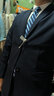 罗蒙高端免烫抗皱西服套装男士商务休闲婚礼正装西服外套上衣服男装 藏青(西服+西裤+衬衫+大礼包) 4XL 实拍图