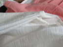 PHJ 纯色t恤女短袖夏季新款套头显瘦竹节棉半袖体恤衫时尚V领上衣 白色 L 实拍图