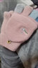 原谅色韩版半指手套冬季骑行保暖防寒女生可爱露指毛线学生写字翻盖手套 粉色 实拍图
