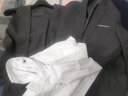 罗蒙西服套装男士商务修身西装男职业正装小西服新郎伴郎结婚礼服外套 灰色单扣【西服+西裤+马甲+衬衫 6XL /200【190-205斤】+7件礼品 实拍图
