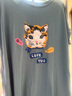 芬腾 睡衣女夏季新品纯棉短袖可爱卡通女士家居服睡裙 灰色 L 实拍图