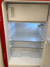 哈士奇HCK107升圆弧复古冰箱冷冻冷藏单门宿舍家用办公室小型保鲜节能低噪嵌入式超薄冰箱 BC-130RDC 樱桃红 实拍图
