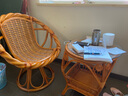 藤工匠 藤椅三件套靠背椅可旋转阳台桌椅组合客厅休闲椅转椅藤家具 B款常规三件套+送坐垫（藤面茶几） 实拍图