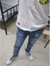 马克华菲（MARK FAIRWHALE）牛仔裤男夏季新款休闲裤潮牌男裤直筒时尚裤子男裤 浅蓝 31 实拍图