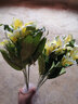 花艺赫家饰仿真花百合高枝装饰花假花绢花客厅摆设餐桌高档花艺干花花束摆件 40cm7头黄色绢布百合花【5支】 实拍图