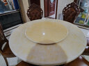 皇家路易斯 欧式实木雕花大理石圆形饭桌带转盘家用小户型别墅餐厅家具餐桌 仿古色（配天然石面+转盘） 1.35米（单餐桌） 实拍图