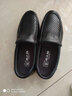 老人头男鞋春秋季商务休闲皮鞋男厚底防滑套脚中年爸爸鞋真皮加绒特大码 黑色加绒款 36 实拍图