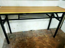 汉蜂折叠桌家用电脑桌办公室培训学习桌长条弹簧桌餐厅桌台式桌钢木桌 黄双层140*40*75cm 实拍图